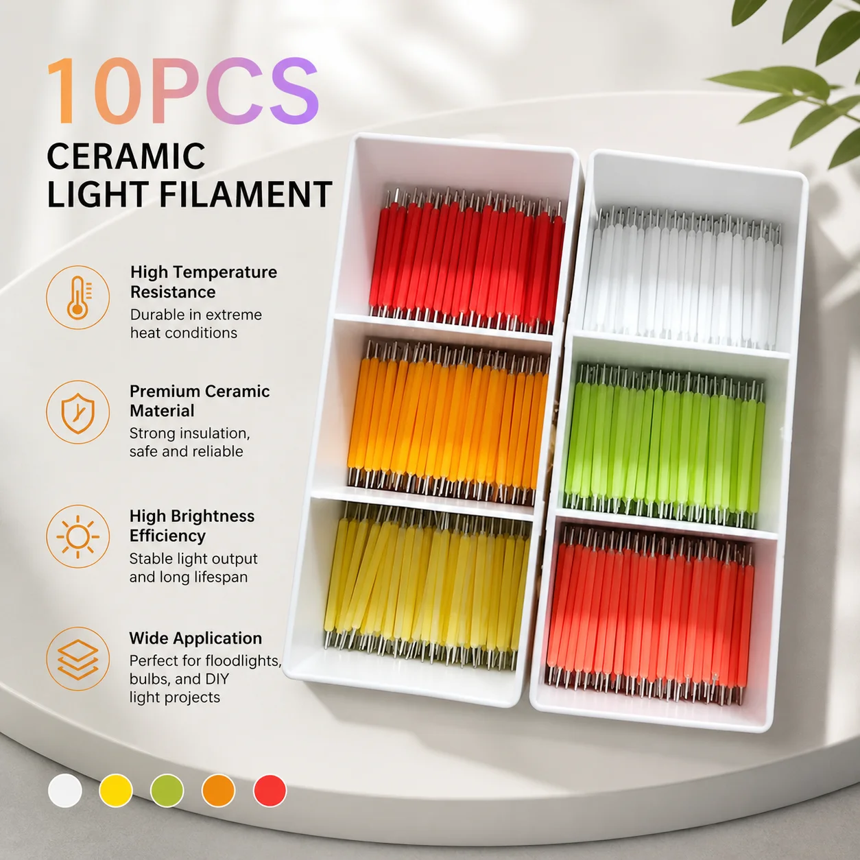 10Pcs DC3V Multicolor COB LED Filament Diodes for Retro Edison Incandescent Bulb DIY Lamp Parts Festival Party Atmosphere Decor