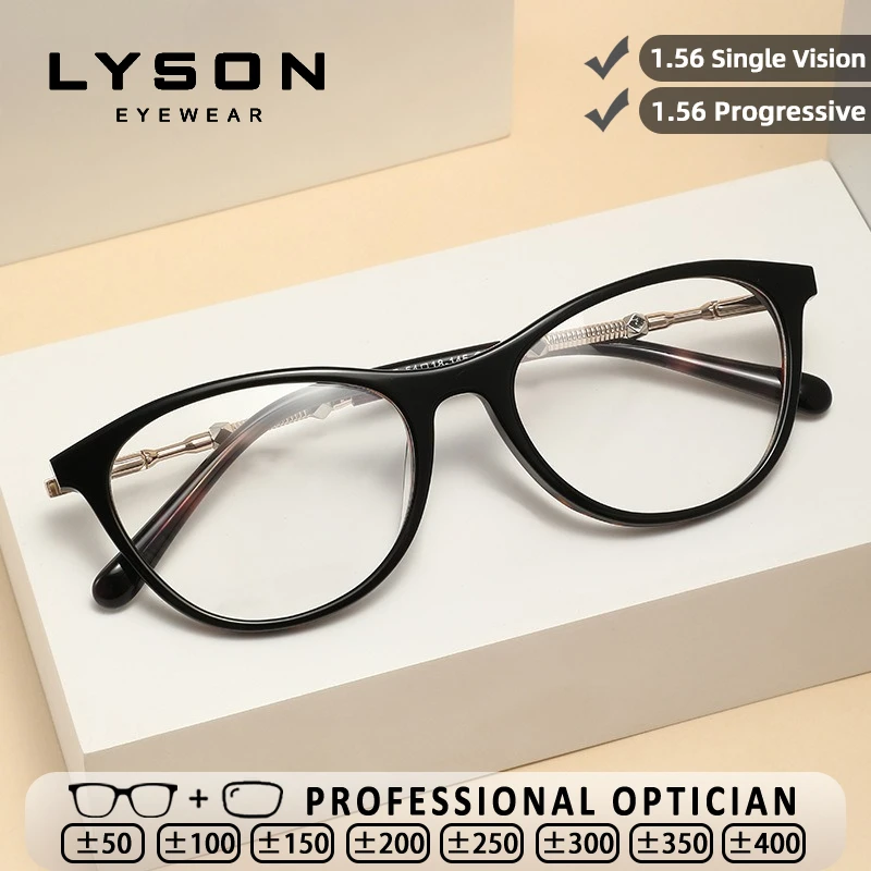 

LYSON Classic Cat Eye Acetate Women's Reading Glasses Myopia Prescription Optical Eyeglasses Anti Blue Light Computer Glasses