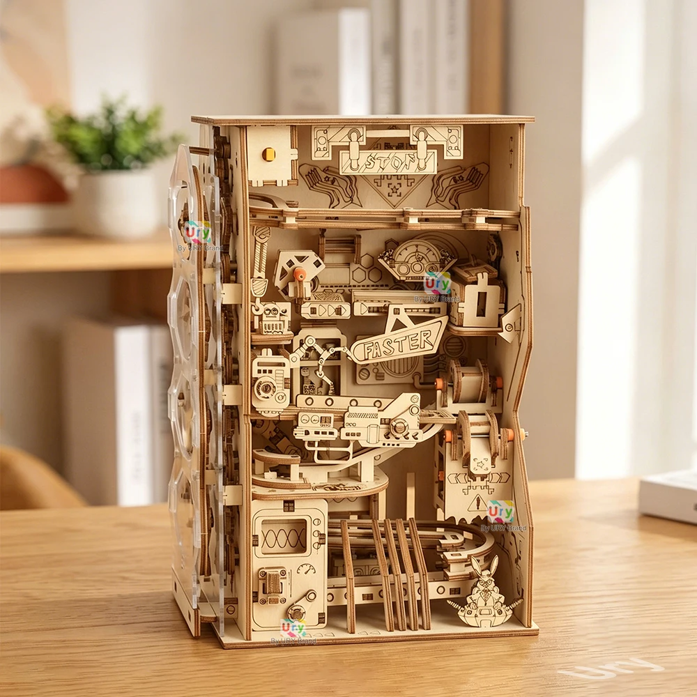 3D Wooden Marble Run Puzzle with Electric Track 4