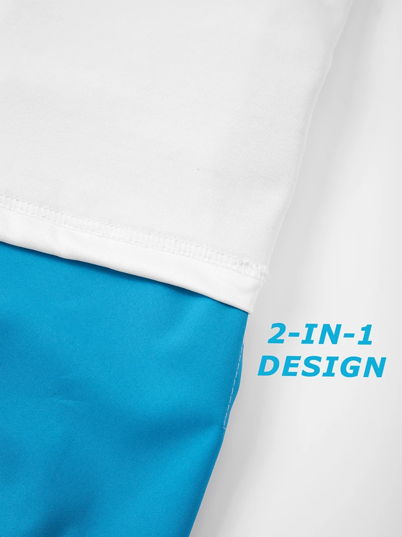 Men's 2-in-1 Beach Shorts with Cargo Side Pockets Summer Casual Quick Dry Board Shorts Swim Trunks Beachwear Swimwear Swimsuit image 6