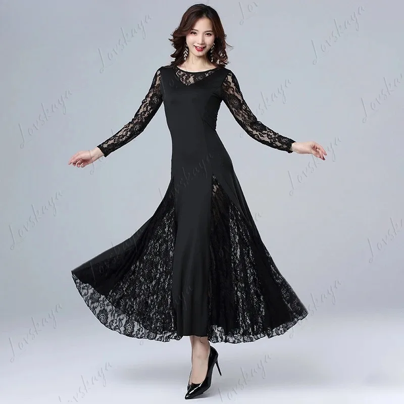 New Ballroom Dance Modern Dance Lace Maxi Dress Competition Dress