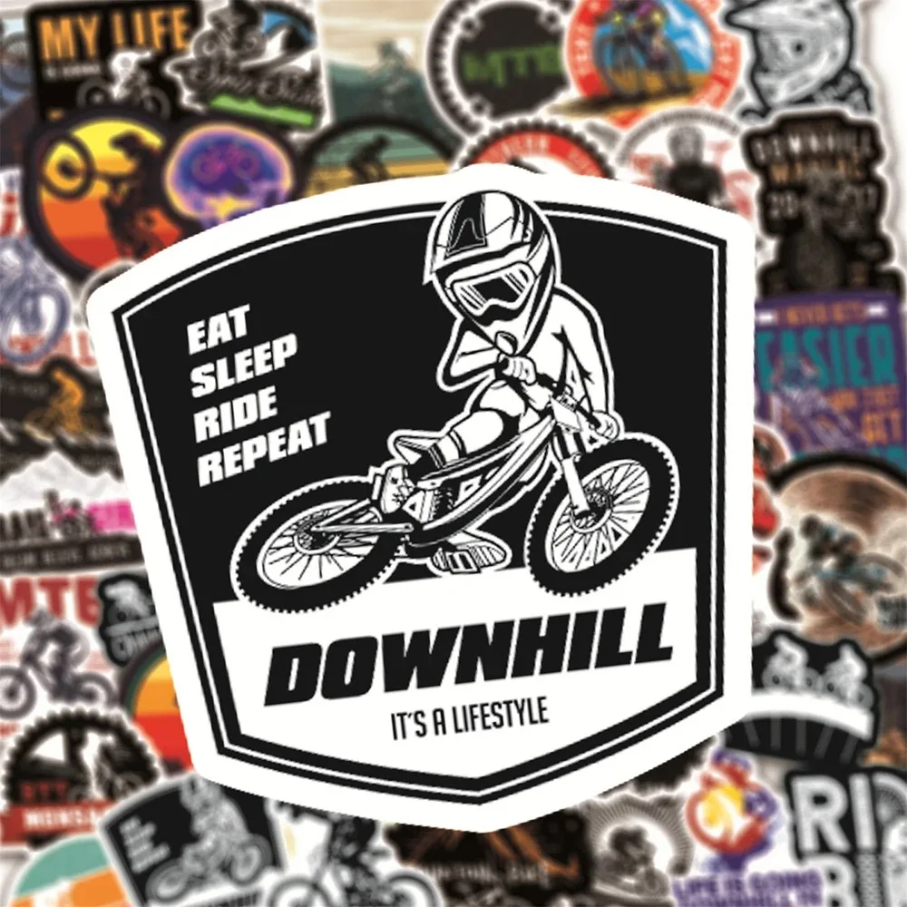 10/30/50/100pcs Mountain Bike Stickers Waterproof Outdoor MTB Bicycle Decal Vinyl For DIY Laptop PC Skateboard Luggage Pegatinas