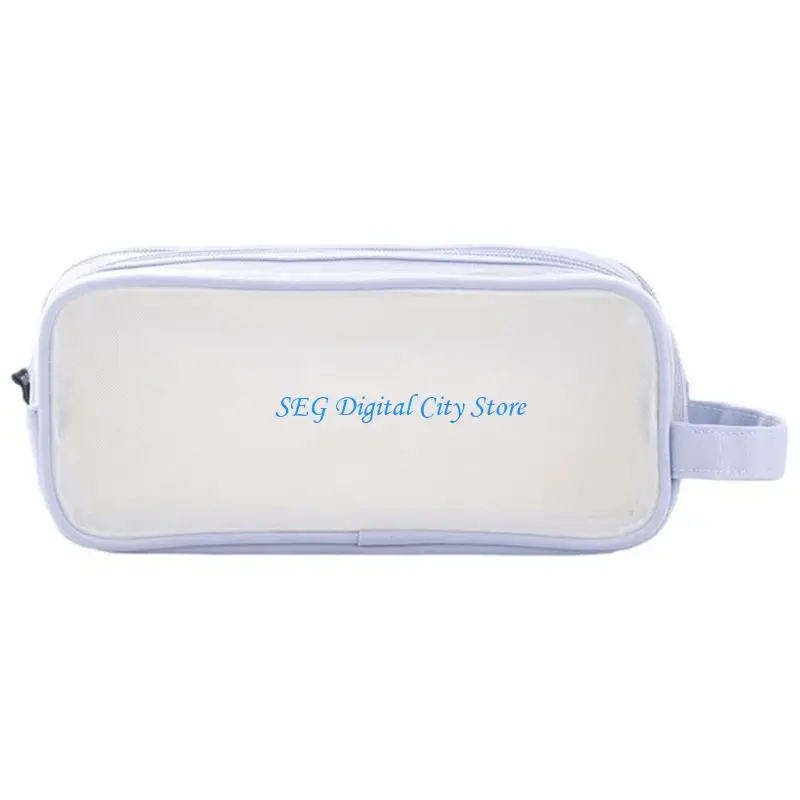 U75B Multifunctional Pencil Bag Large Capacity Clear Pen Case for Student Exams, Cosmetic Bag Travel Toiletries Bag for Adult