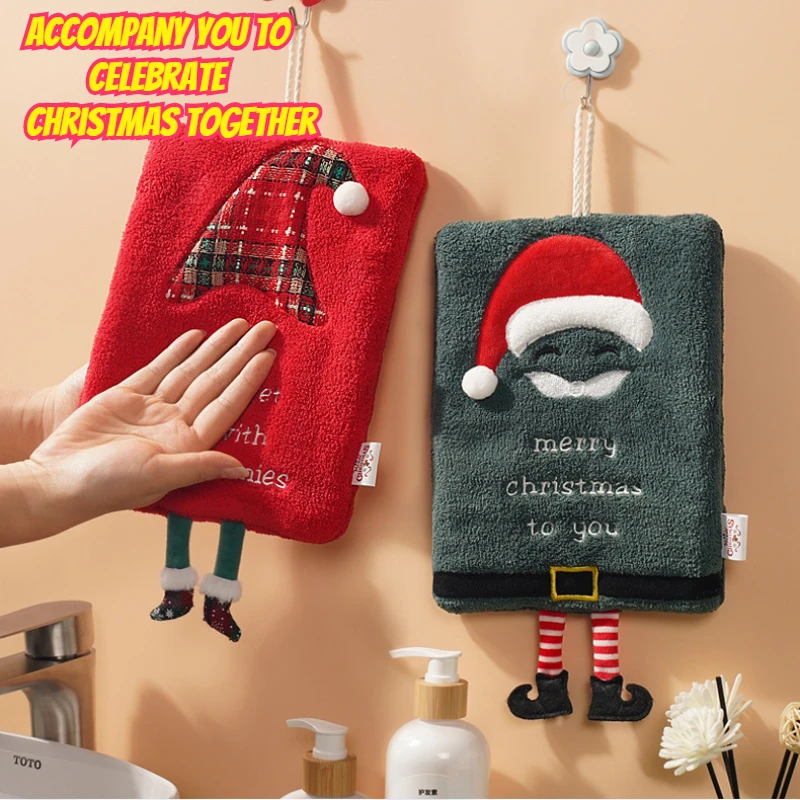 Christmas Hand Towels Kitchen Cloth Housewarming Gifts Christmas Decoration Dish Towel Sfor Home Holiday Xmas Cloth Man Woman