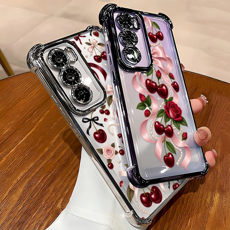 Pink Bow Tie Red Cherry Patter - Oppo A78 review and price