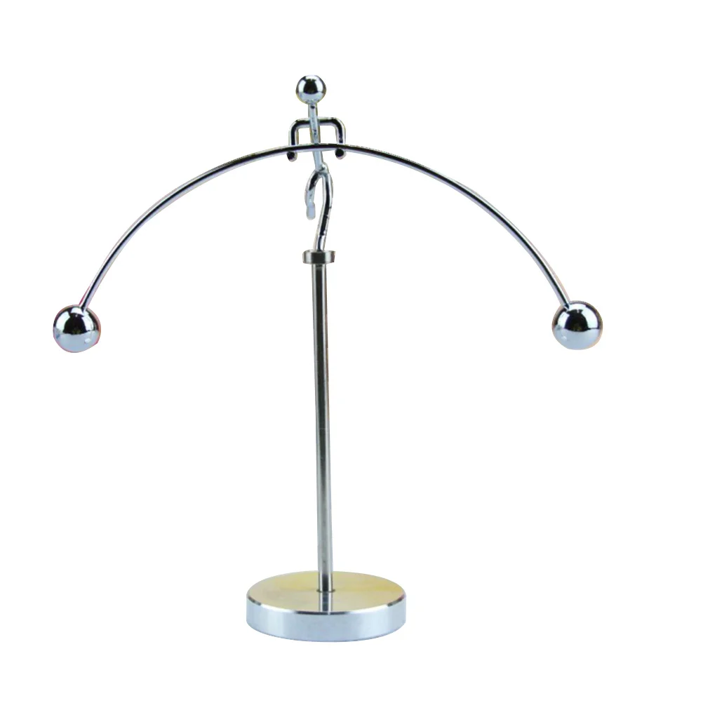 ฐานโลหะสีเงิน ของตกแต่งโต๊ะทำงานแบบไดนามิก ของขวัญวิทยาศาสตร์เพื่อการศึกษา เครื่องมือการเคลื่อนไหว