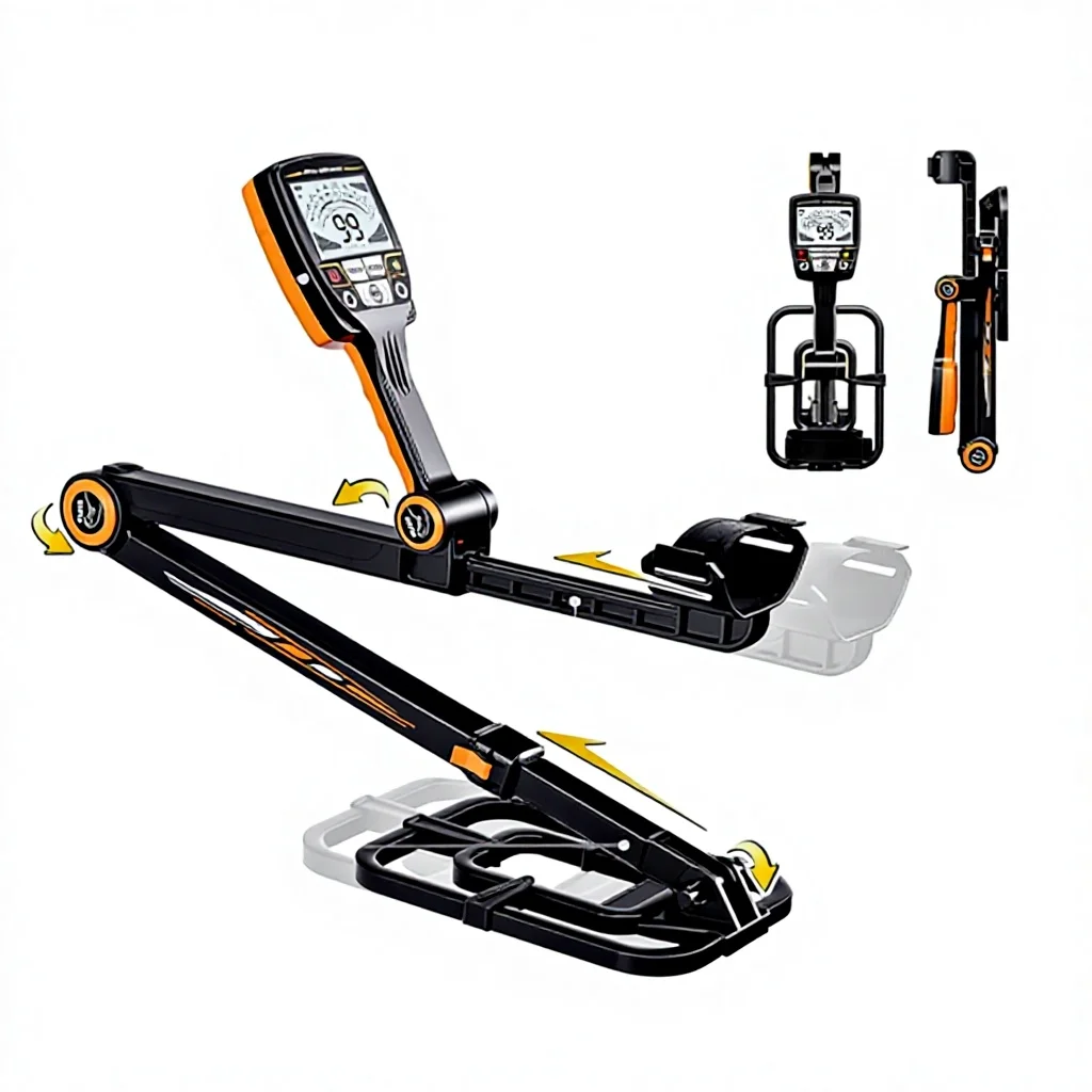 Tianxun TX-640 Gold Metal Detector 4 Search Options Ground Balance Foldable Design for Deep Underground Treasure Hunting