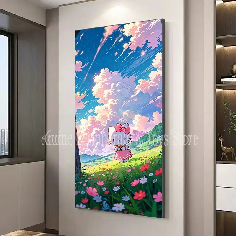 

Anime Peripheral Sanrio Poster My Melody Cinnamoroll HelloKittys Canvas Painting Print Children's Room Decoration Christmas Gift
