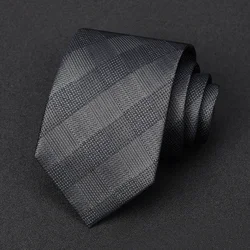 2024 High-quality Luxury 8 CM Stripe 100% Silk Tie for Men Brand Designer Business Suit Dresses Necktie Male Wedding Party
