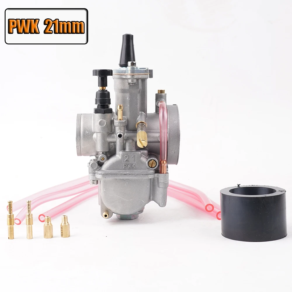 PWK Universal Carburetor, 21 24 26 28 30 32 34mm PWK Motorcycle Carburetor Power Injection, for Racing Mikuni Koso ATV Yamaha