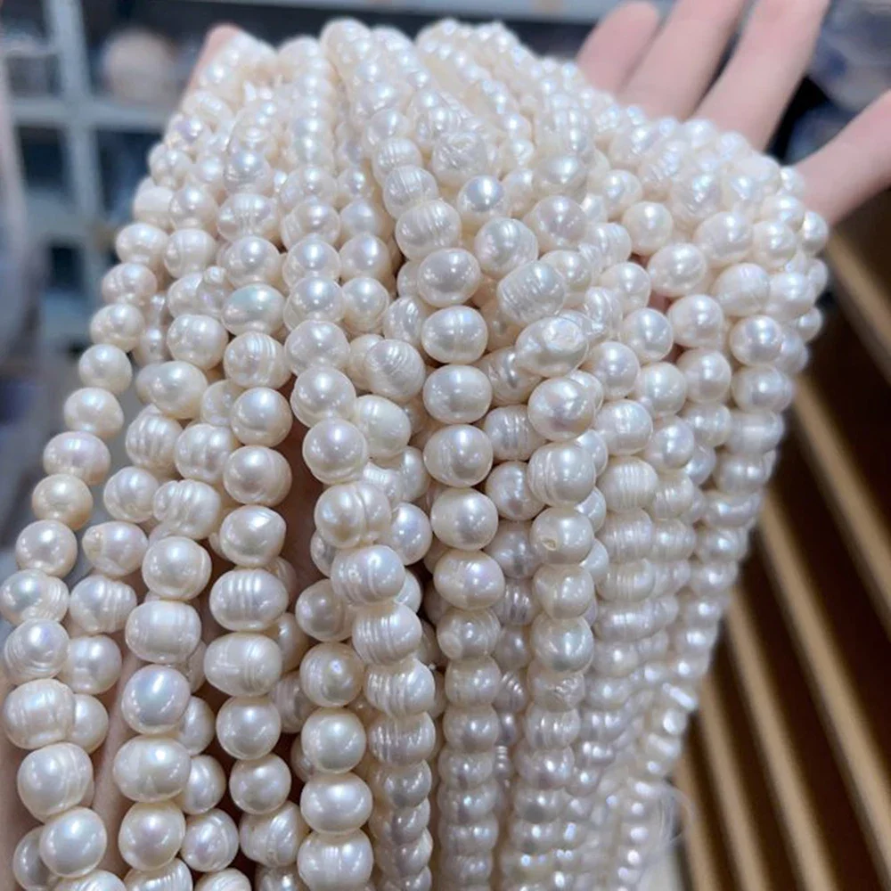 9-10mmAAA لامع رائجة البيع الخبز جولة مصنع الجملة لؤلؤ المياه العذبة الطبيعية النساء المجوهرات جعل عقد دي اي واي سوار هدية