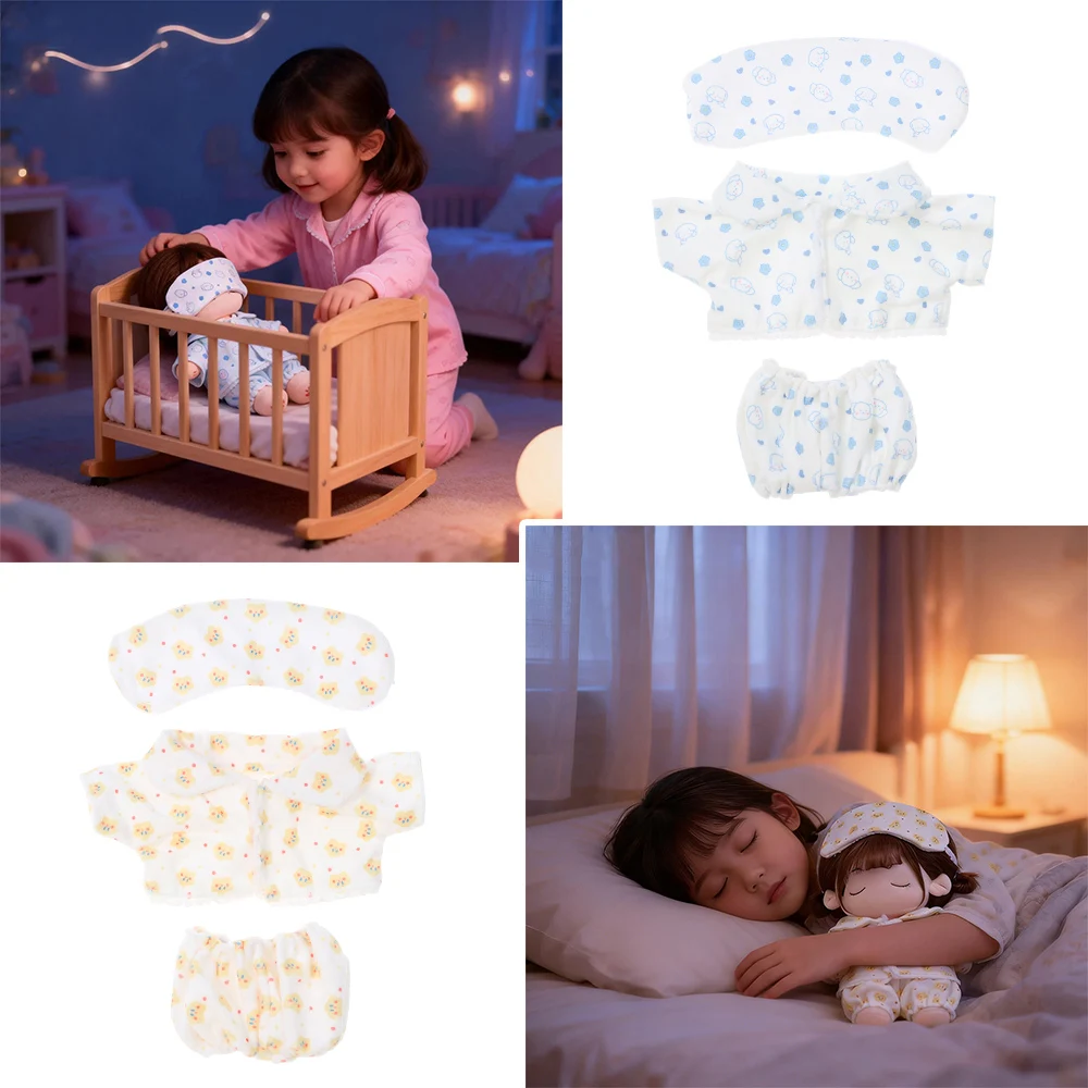 20cm Doll Clothes Shirt Shorts Patch Doll Accessories Doll Pajamas Suit Replacement Outfit Changing Dress Game
