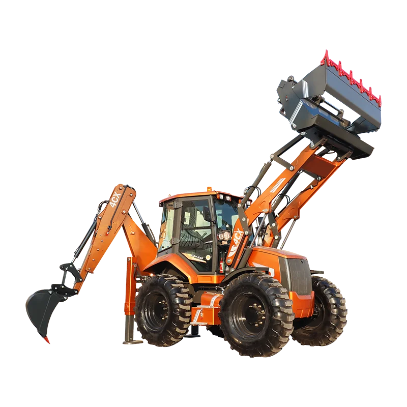 4x4 Backhoe Earthmoving Machinery Backhoe Front Loader and Backhoe Tractor Mini Towable Backhoe Loader