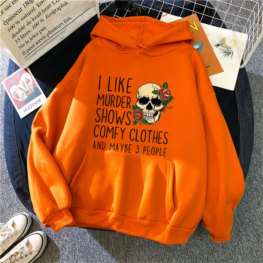 Autumn Women Hoodies Rose Skull Print Hip Hop Fleece Woman Casual Pullover Harajuku Unisex Streetwear Male Hoody Clothes