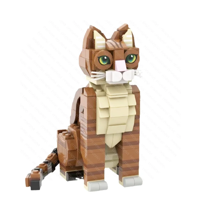 Unisex Colorful Cat Themed Building Blocks 100-300pcs DIY Assembly Model Toy Kit for Kids Educational Fun Assembly