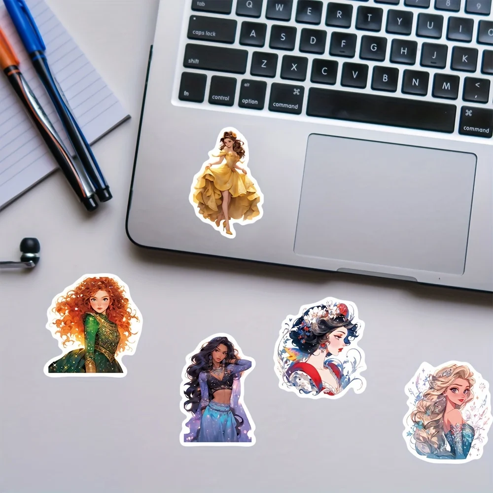 50PCS Cute Princess Stickers Aesthetic Personality Snowboard Suitcase Laptop Luggage Phone Skateboard Phone Decals Sticker