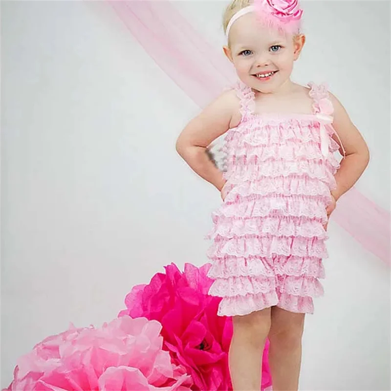 Cute Girls Clothing Baby Lace Rompers Toddler Infant Jumpsuits Ruffle Romper Baby Birthday Party Outfit