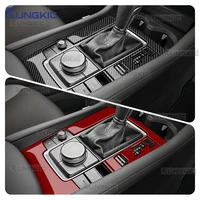 Para Mazda 3 Axela BP 2019 2020 2021 2022 2023 2024 2025 pegatina de fibra de carbono suave Real Panel de cambio de marchas de coche LHD automático