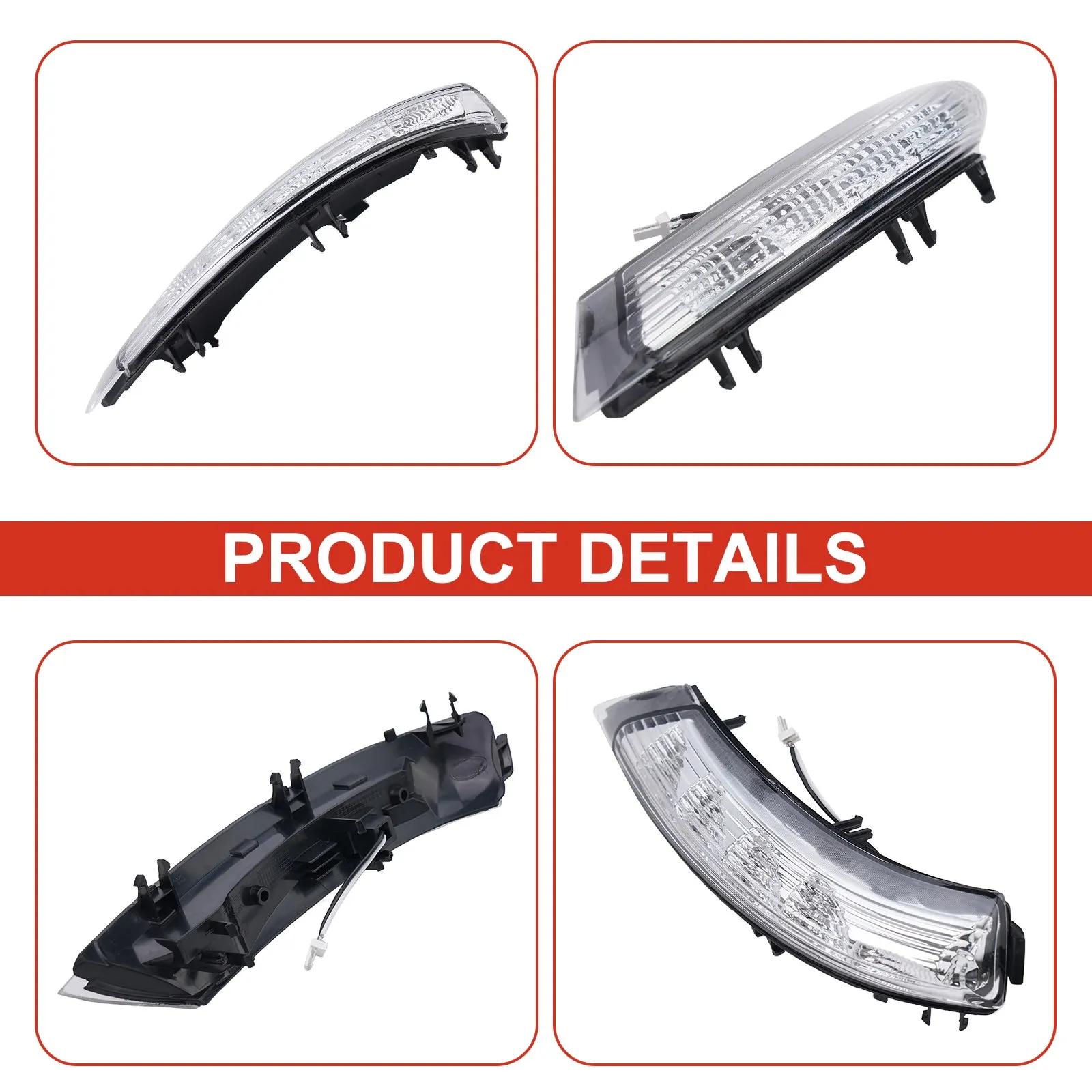 

​Car Signal Light Side Maker Light LED Lamps Right Truck Turn Signal Wing Mirror Accessories Amber Black Hosuing