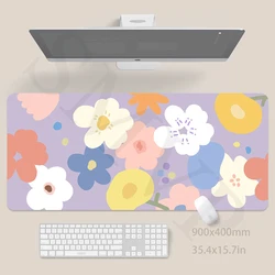Cute Mousepad Flower Mouse Pad Large Mouse Mat Natural Rubber Table Rug PC Desk Mat Popular Desk Pad 100x50cm Mousepads