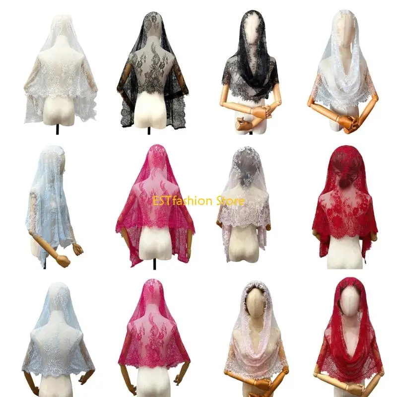 

Y5GC Traditional Bridal Headwear Lace Bridal Veil Perfect For Photoshoots And Event