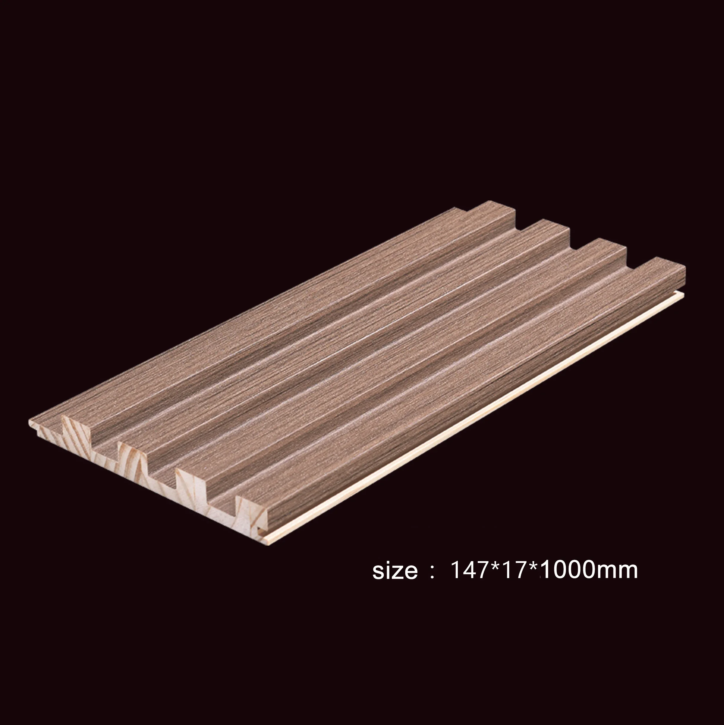 10 peças 2300mmx147mmx18mm painel de parede flut cor de madeira decoração interior internacional personalizar material de construção