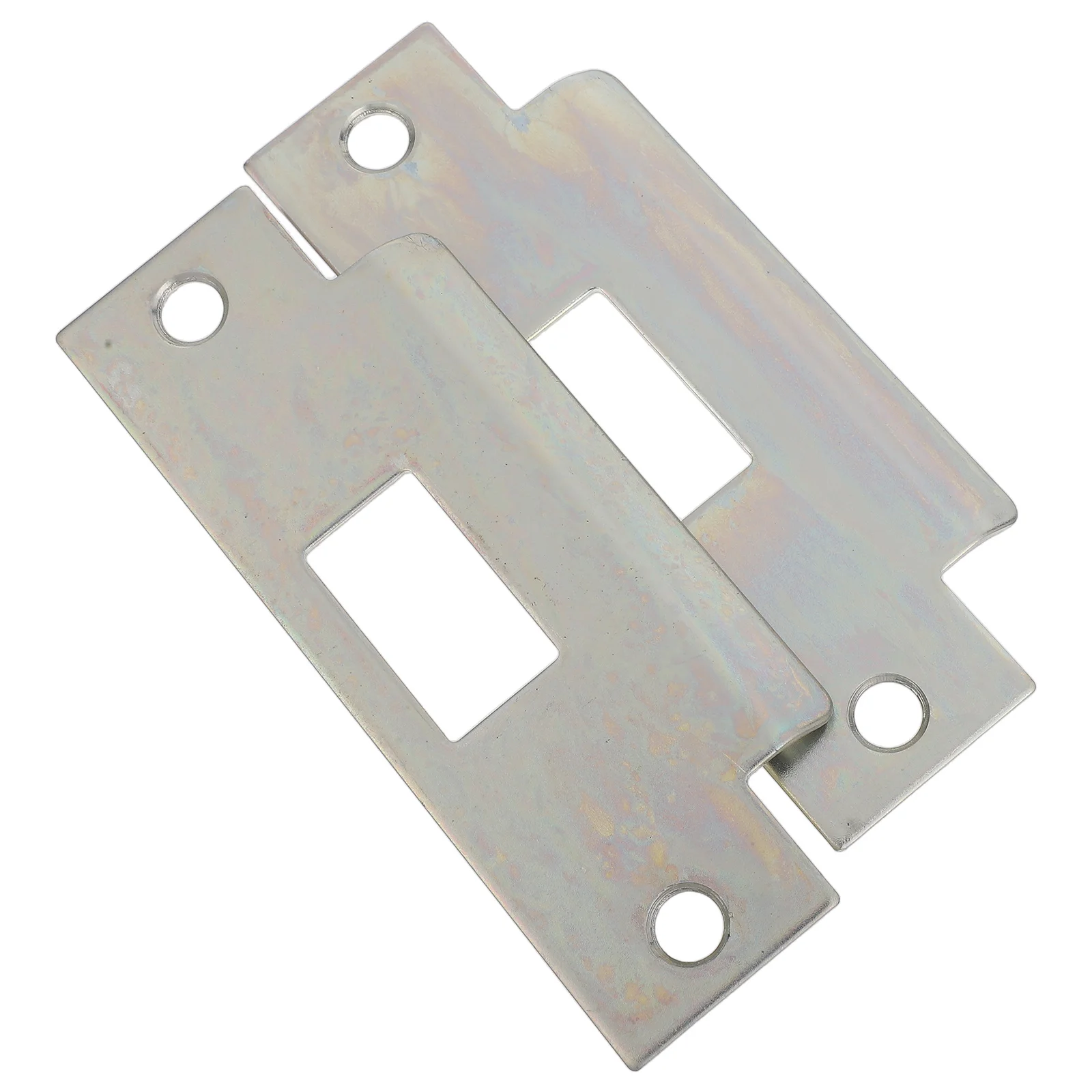 

2pcs Indoor Door Lock Accessories: 4.8X1.9 Inch Metal Latch Plate Reinforced Strike Plate For Home Office Room Doors Universal