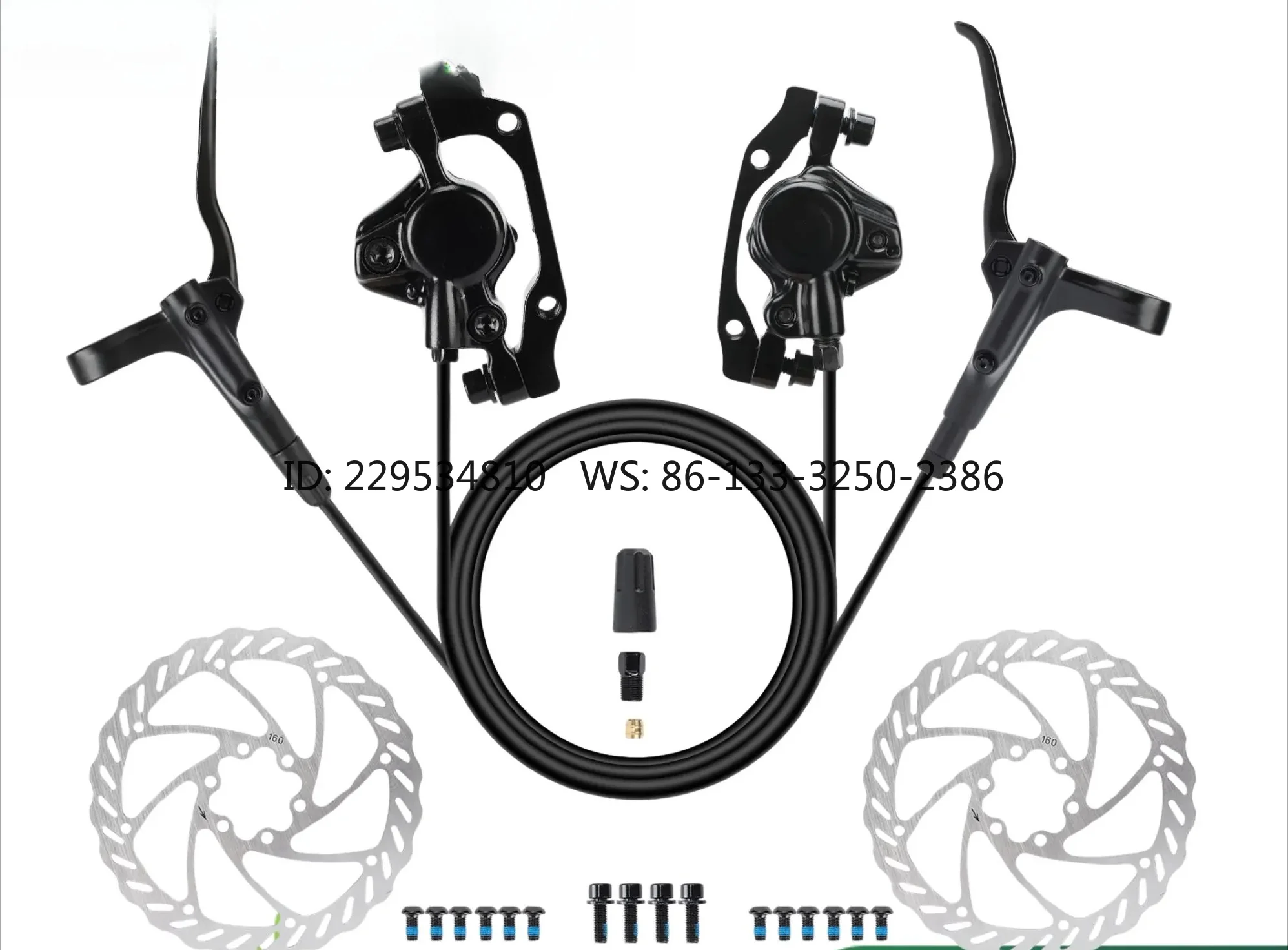 Hydraulic Disc Brake Set - 1 Pair Full Oil Braking Lever Kit  with 160mm Rotors, Left Front (31.5") & Right Rear (63") LF-RR