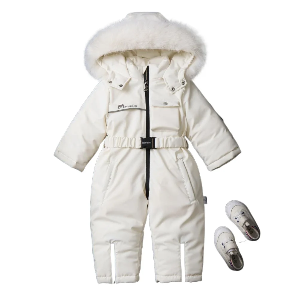 ICJAEHAO Baby Girl Winter Clothes Outdoor Thickened Newborn Jumpsuit Children Fashion Skiing Clothing Hooded Bodysuit Romper Boy