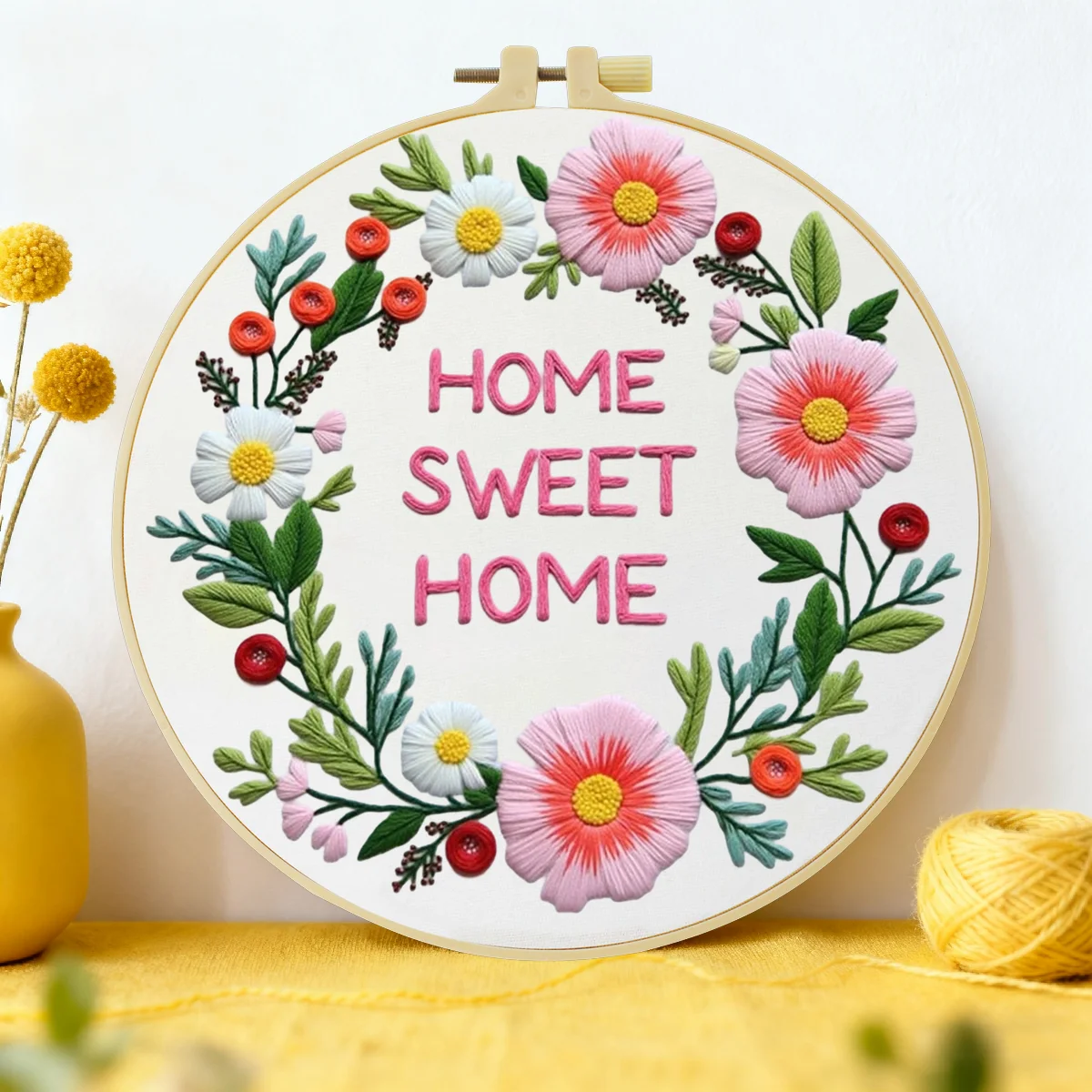 1pc 20X20CM/15X15CM 7.87/6.3inch Garland Embroidery Starter Kit DIY Kit DIY Embroidery Kit Manualidades Needle Art Sewing Art