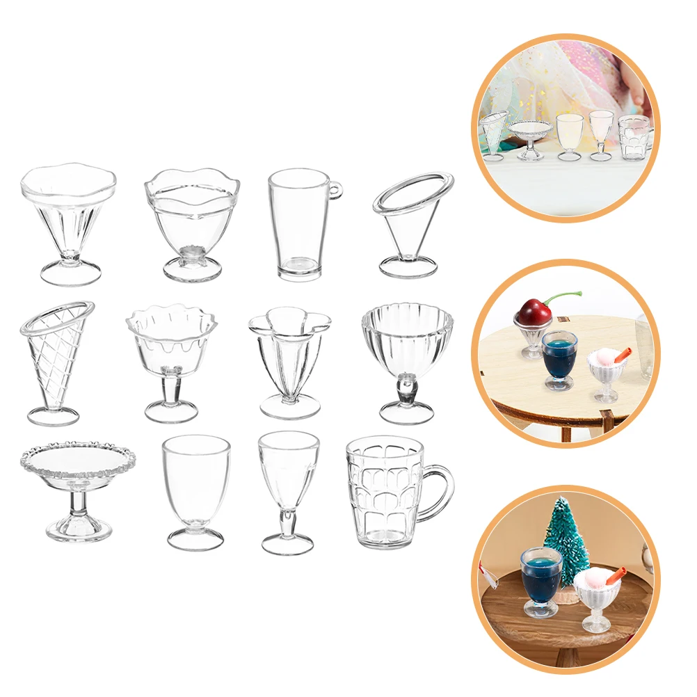 

24 Pcs House Ice Cream Cup Mini Dollhouse Miniature Cups Coffee Mug Child