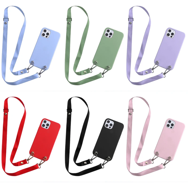 Strap Cord Case For Samsung Galaxy A55 A54 A53 A52 A25 A24 A23 A35 A34 A33 A15 A14 A05S A13 Necklace Silk Lanyard Silicone Cover