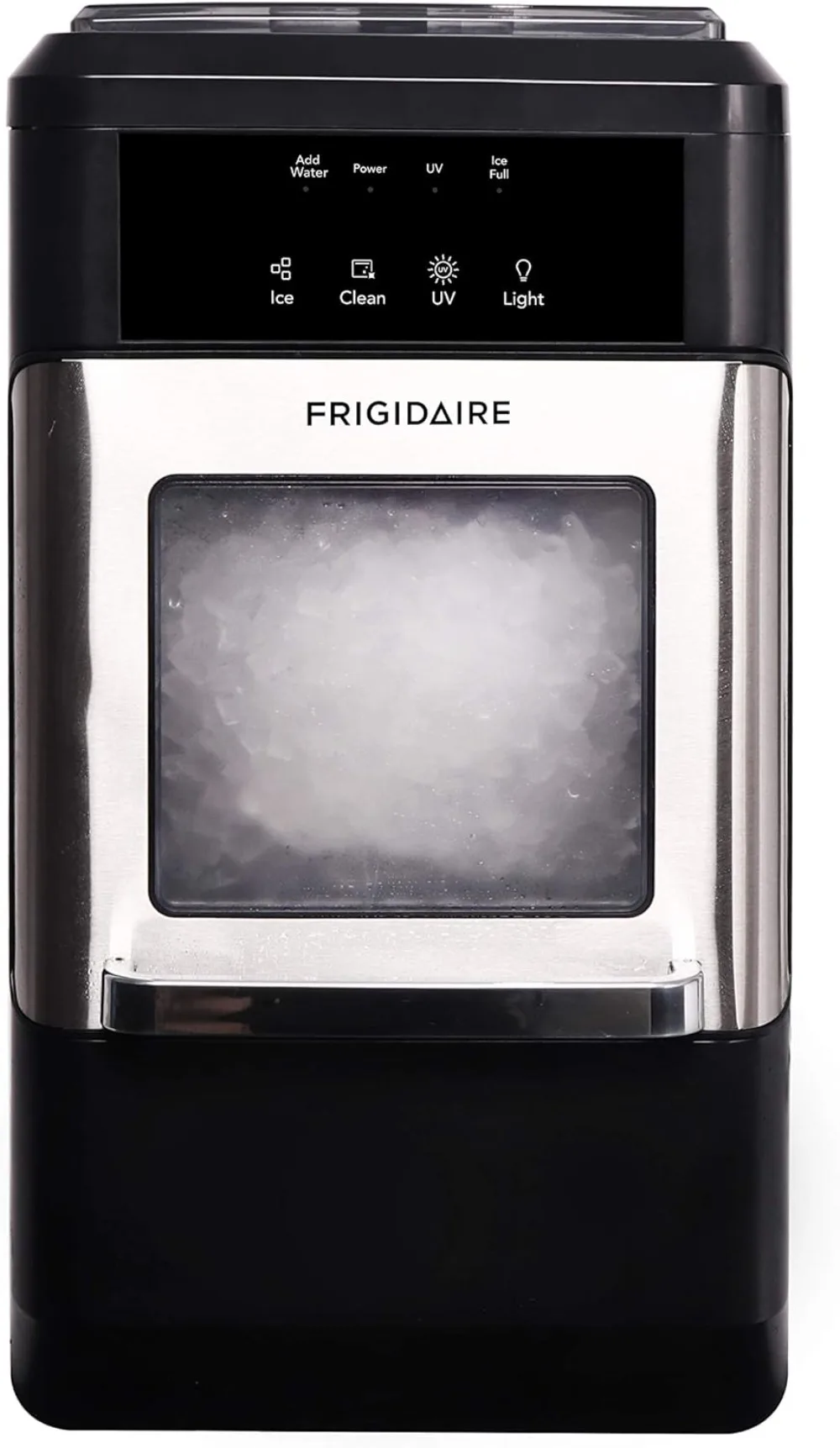 Frigidaire EFIC235-AMZ meja renyah, pembuat es bongkahan dapat disetel, 44lbs Per hari, fungsi pembersihan sendiri