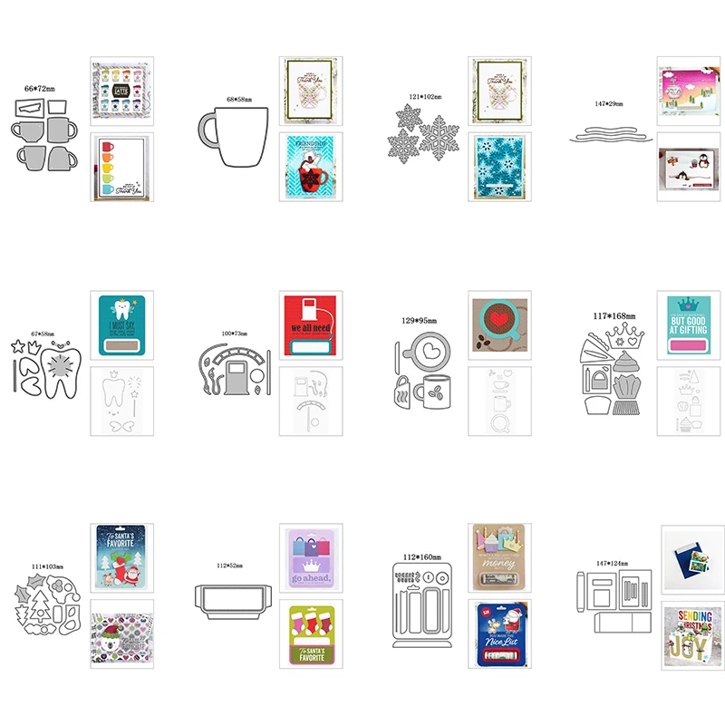 Metalls chneide formen wie Tränen papier kanten, Mini becher, stapelbare Schneeflocken, bewegliche Schieber kanäle und Zahnfeen sind wir