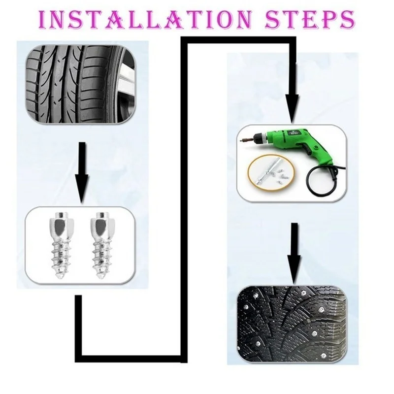 Car Tire Studs Anti-Slip Screws Nails Auto Motorcycle Bike Truck Off-road Tyre Anti-ice Spikes Snow Shoes Sole Cleats