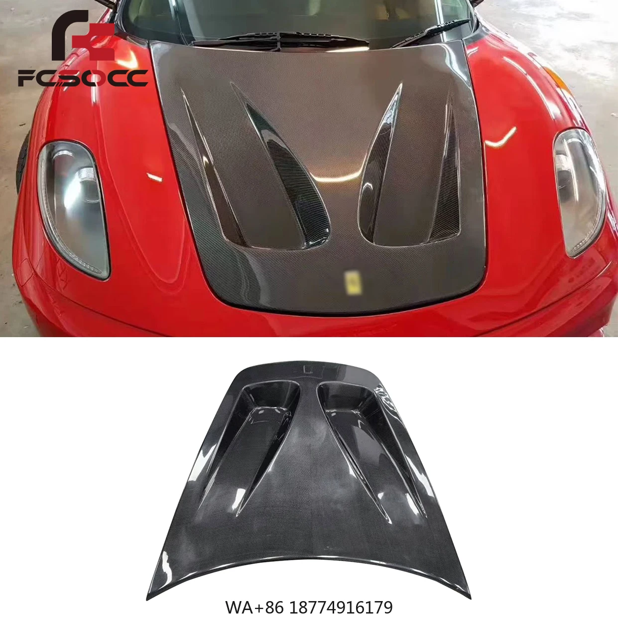 

High Quality Carbon Fiber Hood for F430 Engine Cover Bonnet Upade Exterior Accessories
