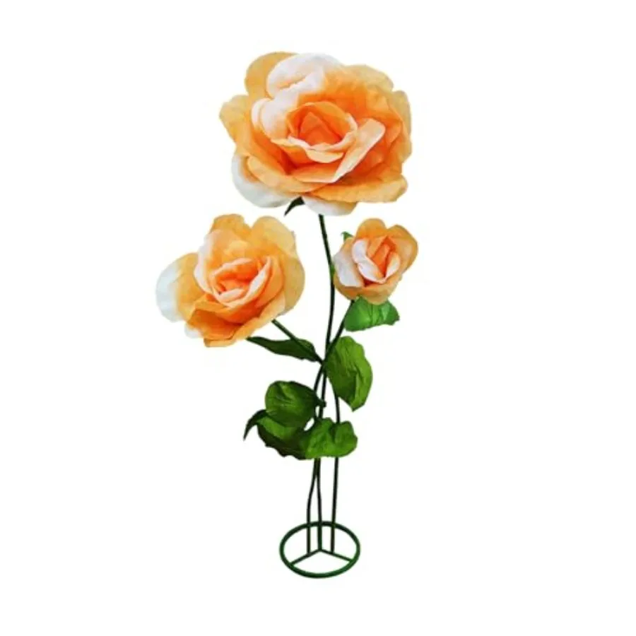 

3PCS Giant Fake Flowers Realistic Waterproof - 3D Artificial Flower Durable Easy Maintenance Perfect for Home Garden Weddings E