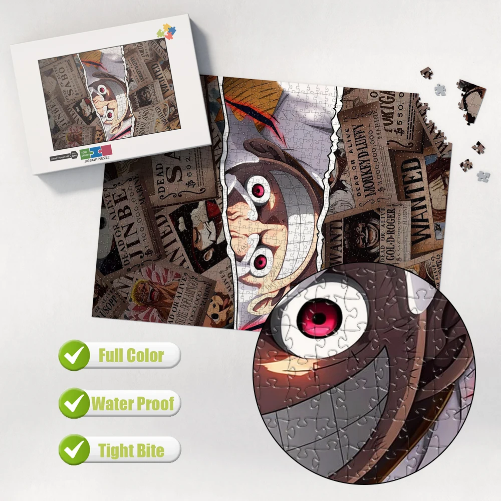 

One Piece Newspaper Poster Jigsaw Puzzle Multi-Size 200/300/500/1000/1500 Pieces Wood/cardboard Puzzles Diy Educational Toys