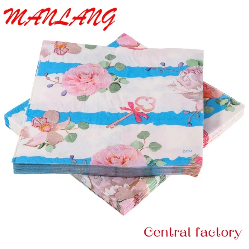 Custom  colorful printed paper napkin with customers design