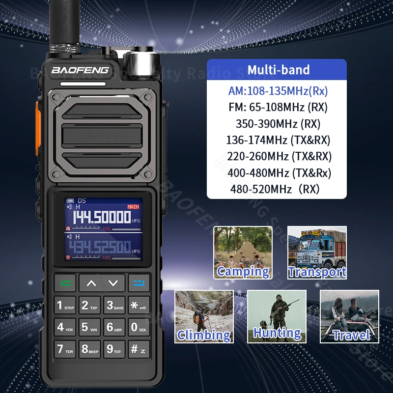 Baofeng UV-25M walkie talkie multi-banda de longo alcance frequência de cópia presunto alta poderosa portátil tipo-c noaa rádio de caça em dois sentidos