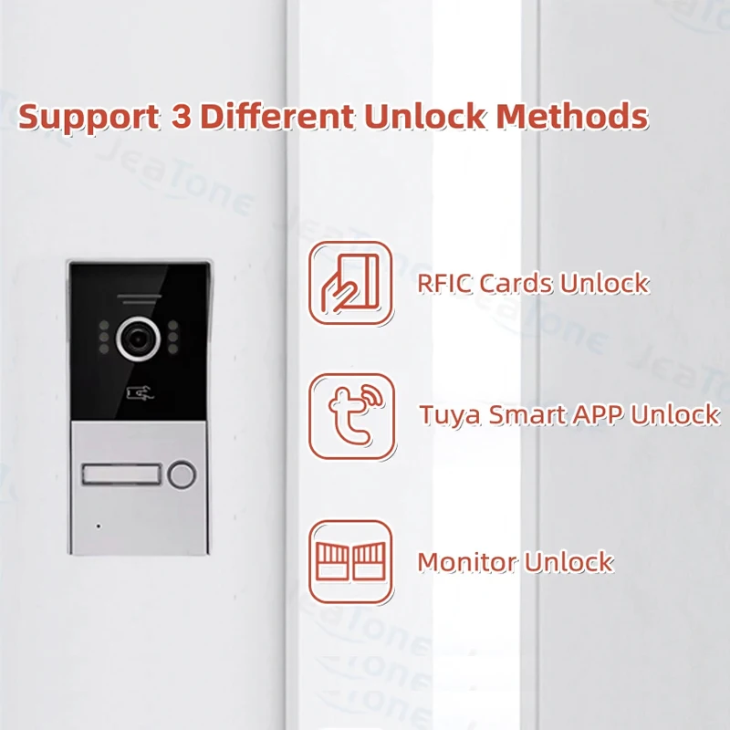 Imagem -04 - Jeatone-interfone com Tela Sensível ao Toque Colorida Campainha com Câmera Fios de Vídeo Porteiro Wi-fi 1080p Polegadas Monitor de Fios para Casa