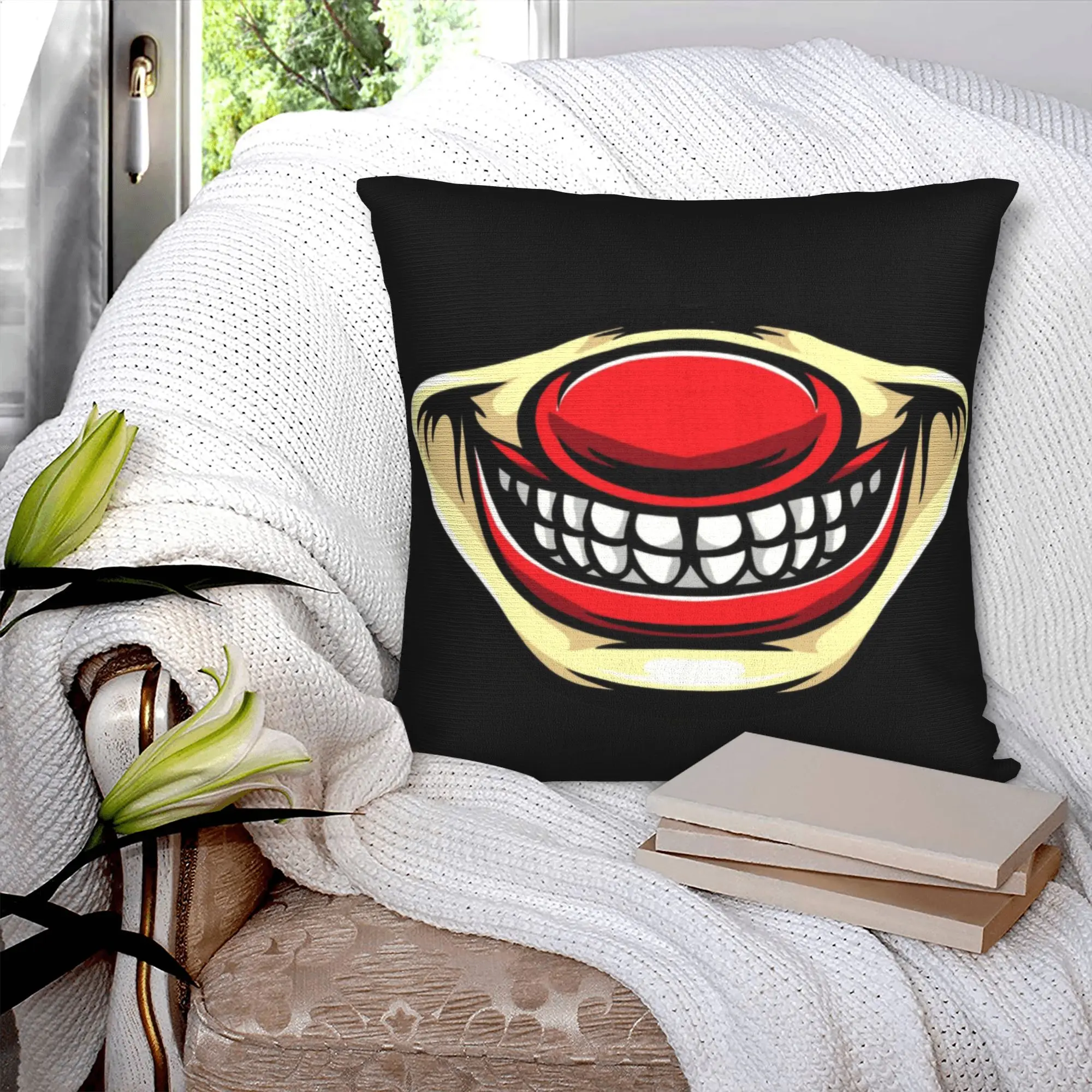 Crazy Clown Freak Nose Joker Pillow Decoration Luxury Halloween Party Cosplay Cushions for Sofa Square Pillowcase