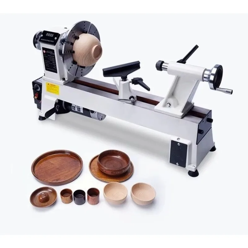 Mini Woodworking Lathe Machine with Infinitely Variable Speed for Wood Turning Milling DIY Home Use Small Woodworking Tool