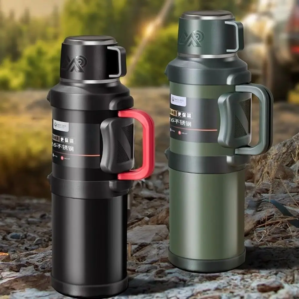 

316 Stainless Steel Travel Thermal Water Bottle Large Capacity with Tea Filter Thermal Mug Foldable Handle Leak Proof