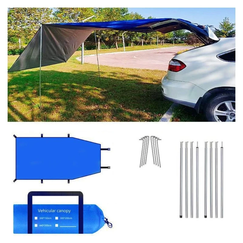 مأوى شمسي صغير قابل للطي للسيارة مع إطار من الألومنيوم للدفاع أثناء السفر
