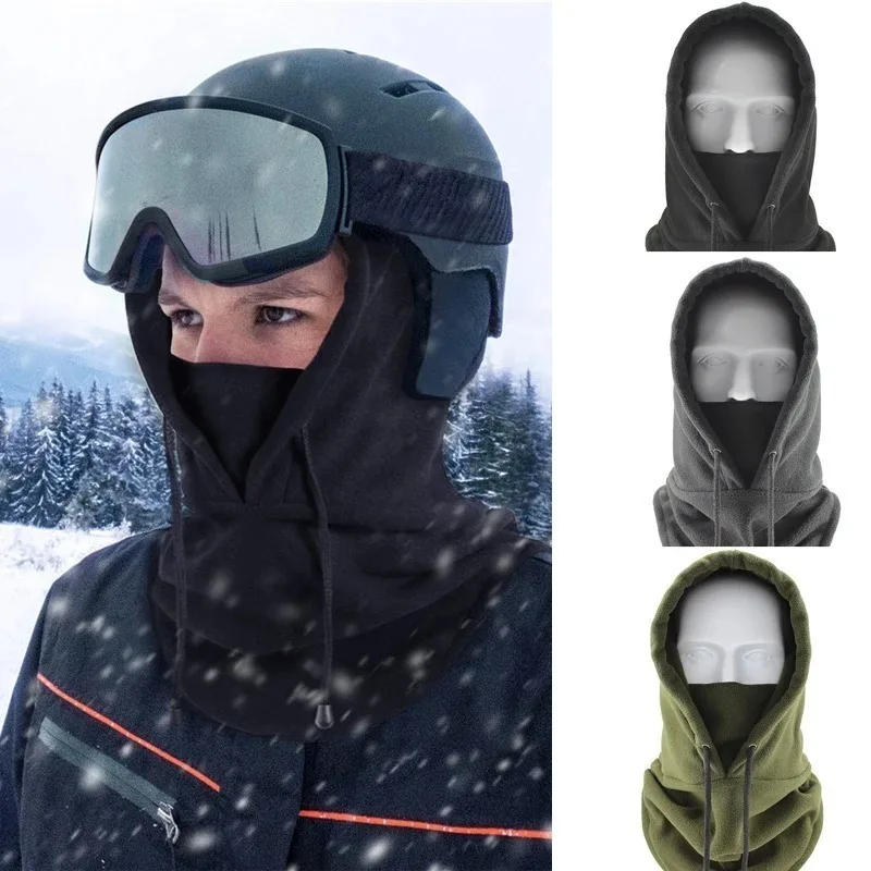 

New Quality Cycling Cap Ski Balaclava Winter Windproof Cap Outdoor Hood Cap Cold Padded Hood Beanies Plush Warm Hat