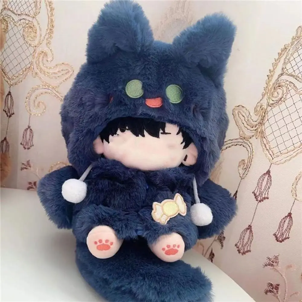 Manteau de poupée de 20cm, Animal de dessin animé renard lapin ours, tenues poilues miniatures, accessoires de maison de jeu, vêtements en peluche