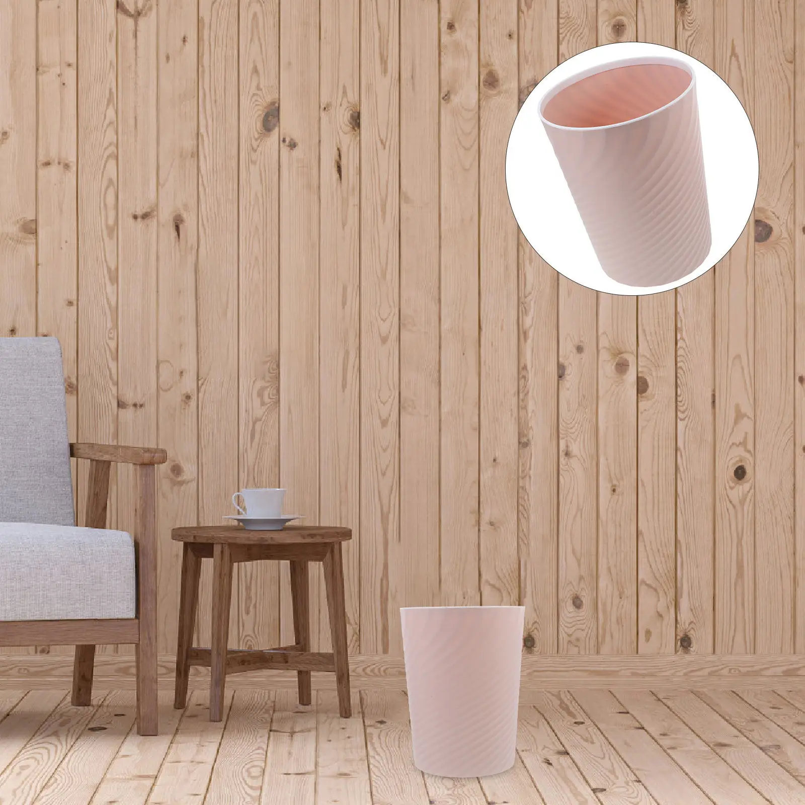 Wide Mouth Sturdy Waste Paper Basket Portable Large Garbage Can for Bedroom Bathroom Kitchen Office Hotel Multipurpose Household