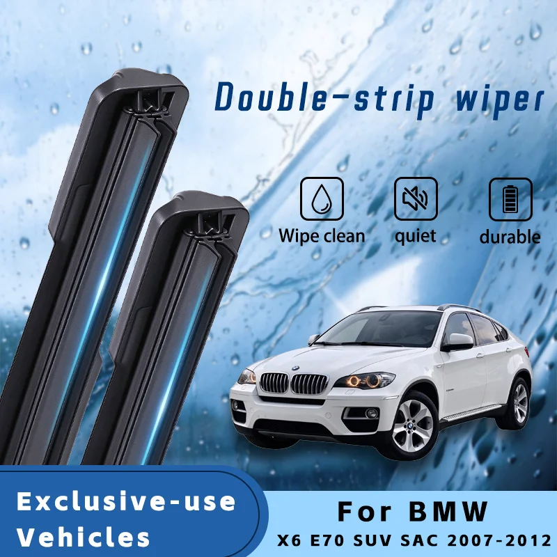 Car Front Wiper Blade RHD & LHD 24"+20" For BMW X6 E70 SUV SAC 2007-2012 Fit Side Pin Arm Windshield Windscreen Wipers