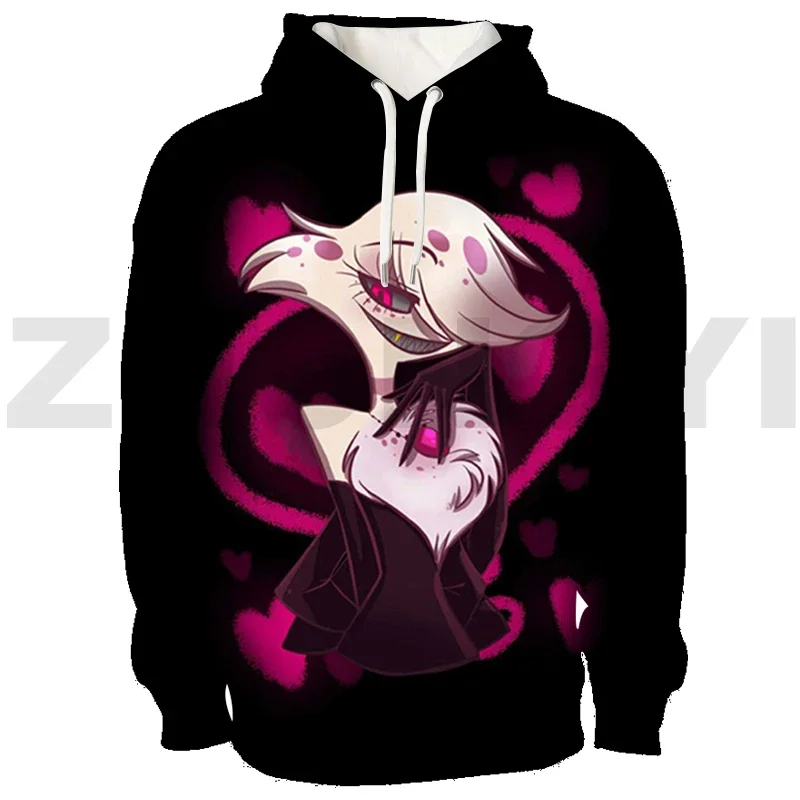 Harajuku Hazbin Streetwear 3D Print Hotel Men Clothing Hip-Hop High Street Sweatshirts Female Anime Hoodie Cosplay Costume Hoody